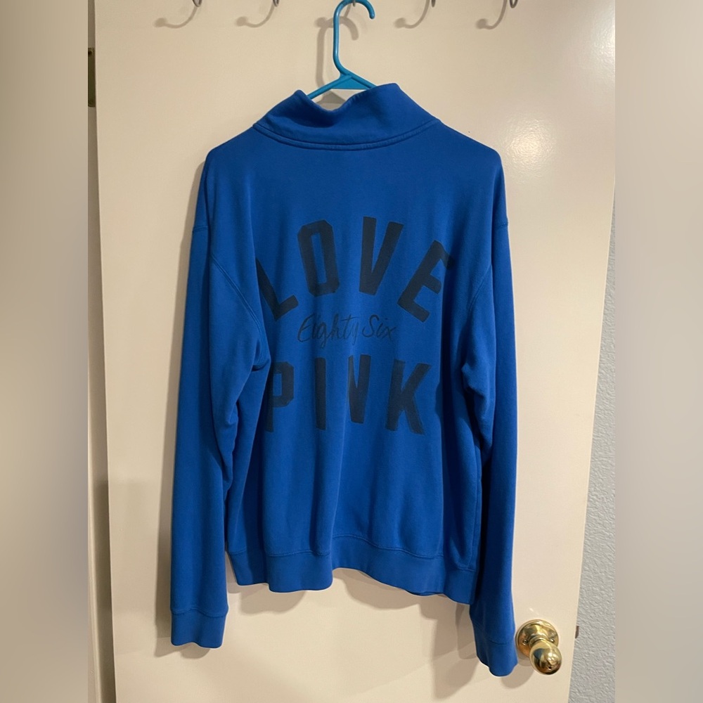 Love Pink 86 Victorias Secret Womens Pullover Quarter Zip
Sweatshirt Blue Size L - Picture 3 of 10